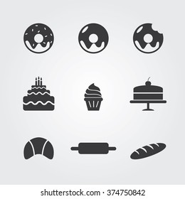 Bakery set icons design, vector illustration  isolated.