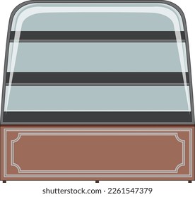A bakery shelf display isolated illustration