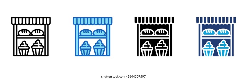 Bakery Shelf icon Multi Style Vector Illustration