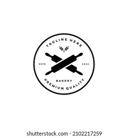 Bakery shop badge logo design vector illustration