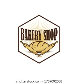 bakery shop badge logo vector