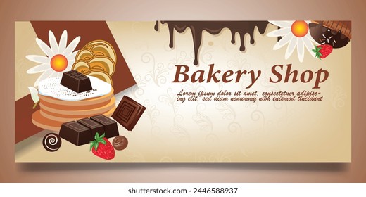 Bakery Shop banner design and food
