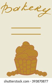 Bakery shop business card, cafe menu, restaurant banner, food flyer. templates with hand drawn design cake and flowers. Vector vintage illustration