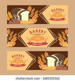 Banner für Bäckereien-Cafés Vektorillustration