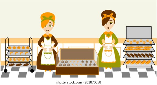 Bakery shop with characters
