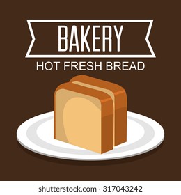 Bakery shop delicious and fresh bread theme, vector illustration.