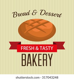 Bakery shop delicious and fresh bread theme, vector illustration.