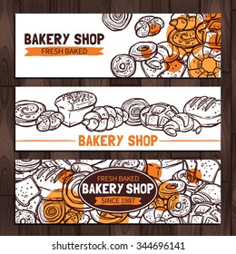 Bakery Shop Design. Sketch Bakery Banners