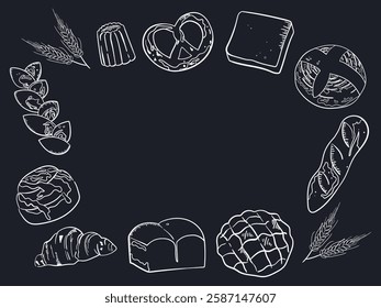 It is Bakery shop design. Some breads frame.