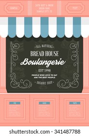 Bakery shop design template. Bread house. Vector illustration