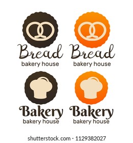 Bakery shop emblem designs. Bakery and bread shop logos