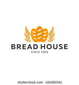 Bakery shop emblem, labels, logo and design elements. Loaf Fresh bread. Vector illustration