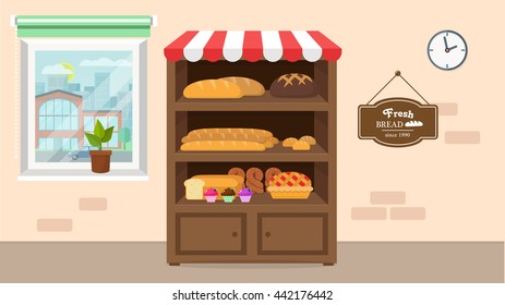 bakery shop flat design