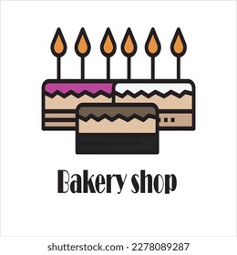 Ilustración vectorial de icono plano de la panadería 