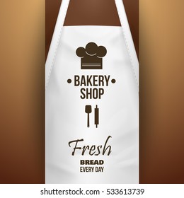 Bakery Shop Flyer Design Temlate With White Chefs Apron Background