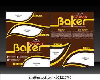 bakery shop flyer template design vector illustration 