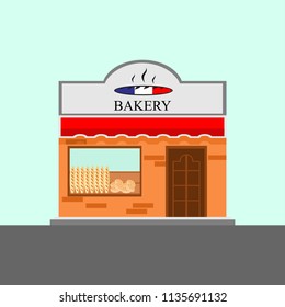 Bakery shop front vector illustration
