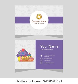 Bakery shop horizontal business card template