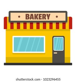 Bakery shop icon. Flat illustration of bakery shop vector icon for web