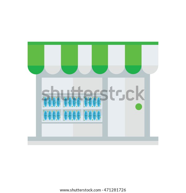 Bakery Shop Icon Green Blue Color Stock Vector Royalty Free