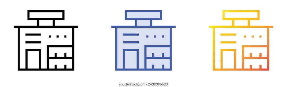 bakery shop icon. Linear, Blue Fill and Gradient Style Design Isolated On White Background