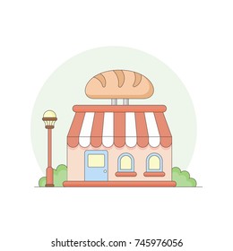 Bakery shop icon logo vector design illustration