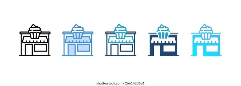 Padaria ícone Loja definir coleção de vários estilos