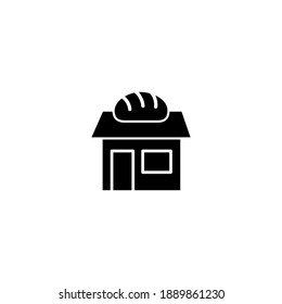 Bakery shop icon. Bakery icon. Simple, flat, black, glyph.