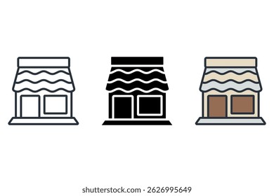 bakery shop icons isolated on White Background. Flat style design