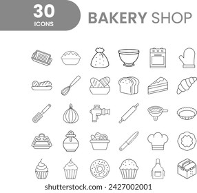 Bakery Shop Icons Set Vector Illustrations for Your Bakery Shop.