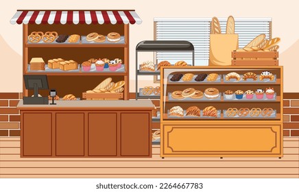 Inneneinrichtung der Bäckerei mit Bäckerei - Schaubild