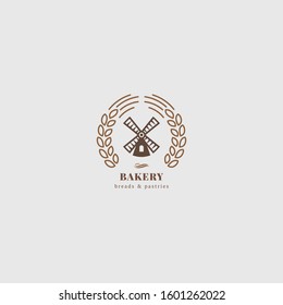 bakery shop line art logo