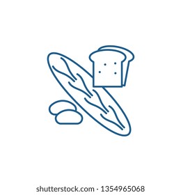 Bakery shop line icon concept. Bakery shop flat  vector symbol, sign, outline illustration.