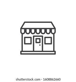 Bakery shop line icon. linear style sign for mobile concept and web design. Store front outline vector icon. Symbol, logo illustration. Vector graphics