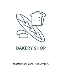 Bakery shop line icon, vector. Bakery shop outline sign, concept symbol, flat illustration