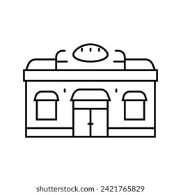 bakery shop line icon vector. bakery shop sign. isolated contour symbol black illustration