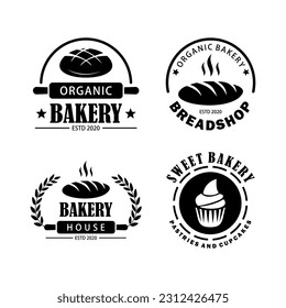 Bakery shop logo collection set template