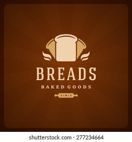 Bakery Shop Logo Design Element in Vintage Style for Logotype, Label, Badge and other design. Cake retro vector illustration.
