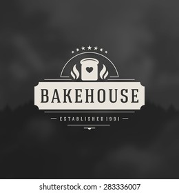 Bakery Shop Logo Design Element in Vintage Style for Logotype, Label, Badge and other design. Bread retro vector illustration.