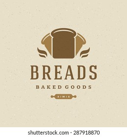 Bakery Shop Logo Design Element in Vintage Style for Logotype, Label, Badge and other design. Bread retro vector illustration.