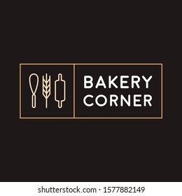 Bakery shop logo design with minimal vintage style 