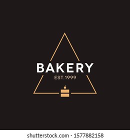 Bakery shop logo design with minimal vintage style 