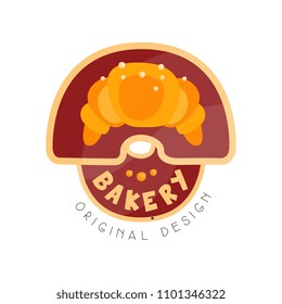 Bakery shop logo design template, badge for bread store, food market, cafe, restaurant vector Illustration on a white background