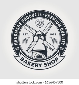 Bakery shop logo design template. Vector illustration
