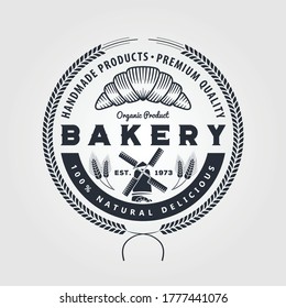 Bakery shop logo design template. Vector illustration