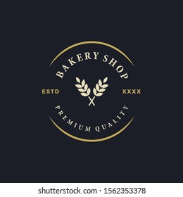 Bakery shop logo design vector illustration