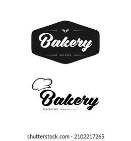 Bakery shop logo design vector illustration