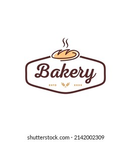 Bakery shop logo design vector illustration