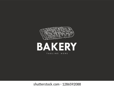 Bakery shop logo, with a modern line style, for use in cafes, markets, home bakeries, bakeries, etc.