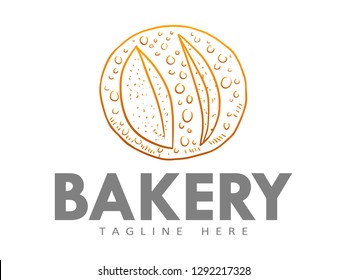Bakery shop logo, with a modern line style, for use in cafes, markets, home bakeries, bakeries, etc.